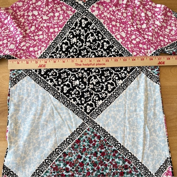 LEO & UGO SWEATER 1-S FLORAL MIXED MEDIA ARTSY CASUAL OFFICE SOFT STRETCHY - Picture 10 of 12